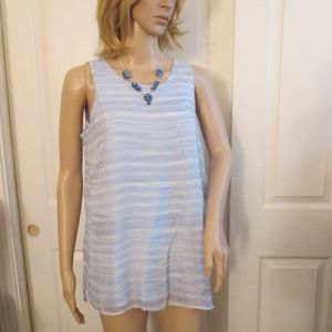 NWT - VINCE CAMUTO pretty blue top - sz L - MSRP $89.00